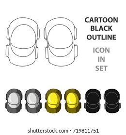 Protective elbow pads for cyclists. Protection for athletes.Cyclist outfit single icon in cartoon style vector symbol stock illustration.