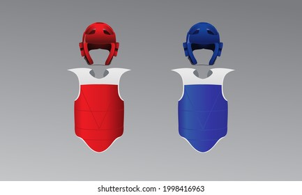 Protective elements, helmet, taekwondo vest.