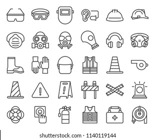 protective equipment and firefighter outline vector icon