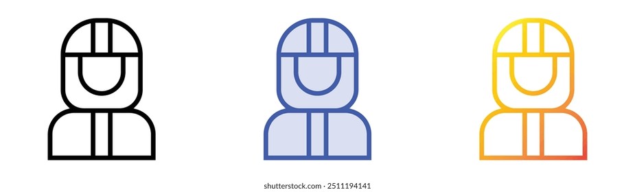 protective equipment icon. Linear, Blue Fill and Gradient Style Design Isolated On White Background