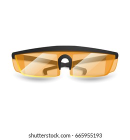 Protective equipment for repair and construction. Realistic protective glasses isolated on white background. Vector illustration.