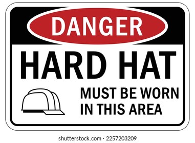 Protective equipment sign and labels wear hard hat