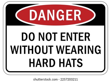 Protective equipment sign and labels wear hard hat
