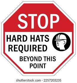 Protective equipment sign and labels wear hard hat