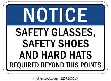Protective equipment sign and labels wear hard hat