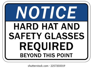 Protective equipment sign and labels wear hard hat