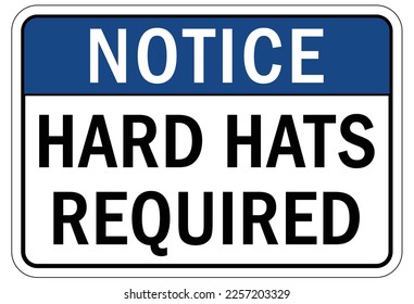 Protective equipment sign and labels wear hard hat
