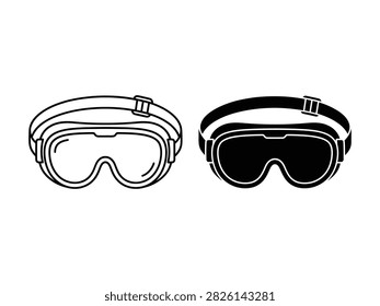 Protective eyewear for extreme conditions. Ideal for winter sports advertising or safety equipment branding.