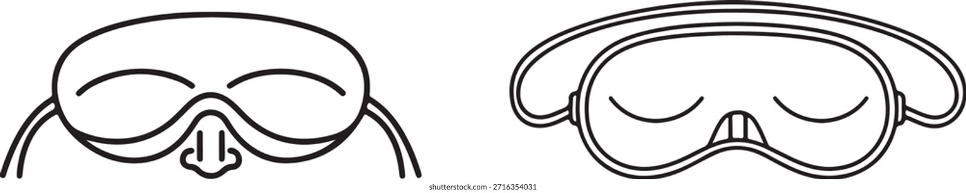 Conjunto de gafas protectoras y máscara - Seguridad médica, flujo de aire, gafas, Vector de protección facial