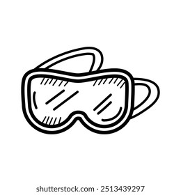 Protective eyewear, safety goggles doodle icon in trendy style