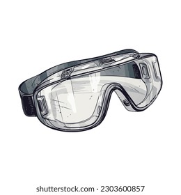 Protective eyewear for underwater exploration over white