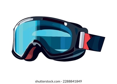 Protective eyewear for winter sports adventure icon isolated