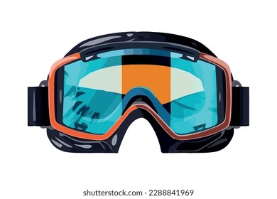 Protective eyewear for winter sports adventure isolated