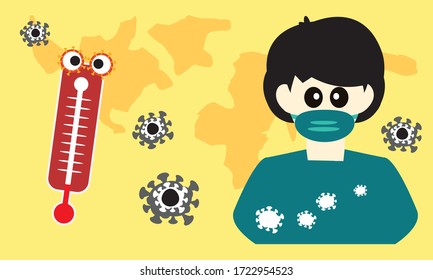 Protective face mask against  corona virus,Covid-19.