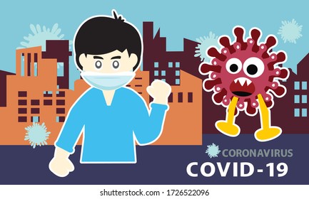 Protective face mask against  corona virus,Covid-19.