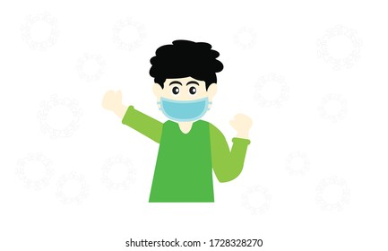 Protective face mask against  corona virus,Covid-19.