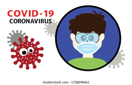 Protective face mask against  corona virus,Covid-19.