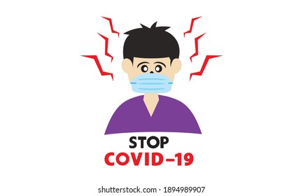 Protective face mask against and stop corona virus,Covid-19.