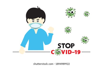 Protective face mask against and stop corona virus,Covid-19.
