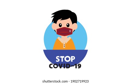 Protective face mask against and stop corona virus,Covid-19.