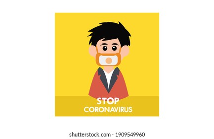 Protective face mask against and stop corona virus,Covid-19.
