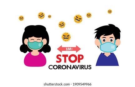 Protective face mask against and stop corona virus,Covid-19.