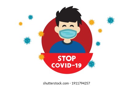 Protective face mask against and stop corona virus,Covid-19.