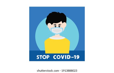 Protective face mask against and stop corona virus,Covid-19.