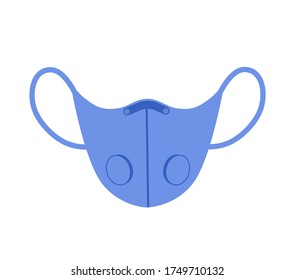 Máscara protectora frente a virus, polvo y sustancias nocivas. Ilustración vectorial de diseño plano.