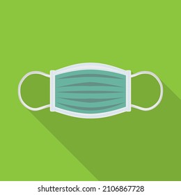 protective face mask with drop shadow isolated on colored background, vector illustration