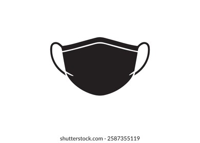 protective face mask icon vector silhouette isolated in white background