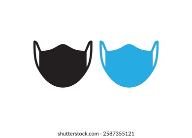 protective face mask icon vector silhouette isolated in white background