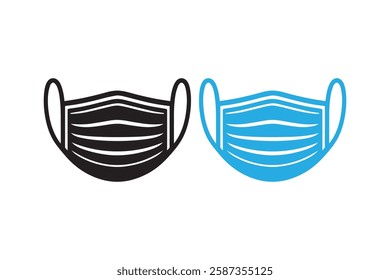 protective face mask icon vector silhouette isolated in white background