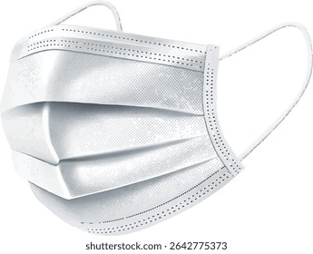 Máscara protectora aislada sobre blanco, máscara facial KN95 FFP2 aislada sobre fondo blanco. Protección contra el coronavirus Covid-19