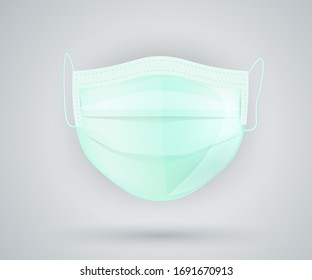 protective face mask isolated, realistic 3d medical mask for covid 19 coronavirus protection