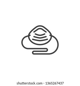 Protective face mask line icon. linear style sign for mobile concept and web design. Respirator outline vector icon. Mandatory safety symbol, logo illustration. Pixel perfect vector graphics