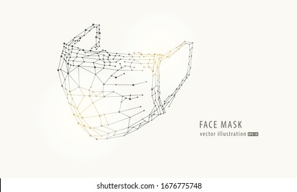 protective face mask line polygon art design