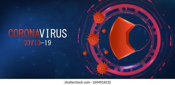 	
Protective face mask. Low poly wireframe style. Protection against viruses, bacteria, smog. Symbol of protection against the flu. Polygonal abstract isolated on blue background. Vector