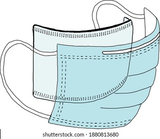 Protective face mask or medical mask. To protect coronavirus and infection. Medical mask isolated on transparent background. Realistic vector illustration.EPS 10.