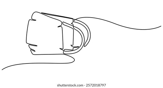 Protective Face Mask Thin Line Icon - Editable Stroke, continuous one line drawing, Medical or surgical face mask. Line icon - Editable stroke, Medical Face Mask - Icon. Coronavirus vector.