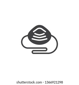 Protective face mask vector icon. filled flat sign for mobile concept and web design. Respirator glyph icon. Mandatory safety symbol, logo illustration. Pixel perfect vector graphics