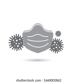 Protective face mask and virus microbe