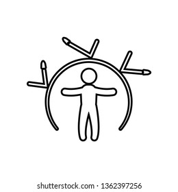 protective field man icon. Element of hero for mobile concept and web apps icon. Outline, thin line icon for website design and development, app development