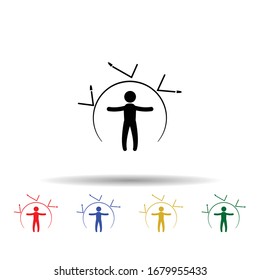 Protective field man multi color icon. Simple glyph, flat vector of hero icons for ui and ux, website or mobile application