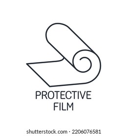 Protective film. Vector linear icon isolated on white background.
