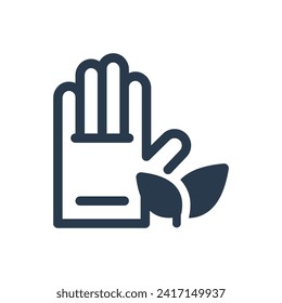 Ilustración del icono del vector de guantes de jardín de protección