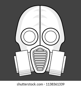 Protective gas mask  icon - respirator front view