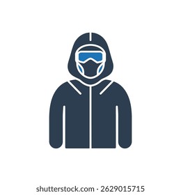 Protective Gear Coverall Icon Isolated On White Background