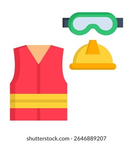 Protective Gear Icon Flat Vector Illustration