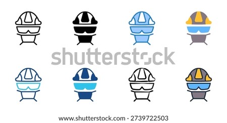 Protective gear icons set multiple style collection. Editable stroke 
